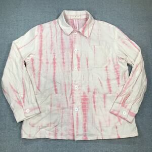 SMR Days Men's XL Wittering Tie-Dyed Organic Cotton Chore Jacket Pink White G5